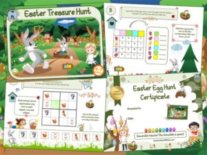 Easter egg treasure hunt for kids 