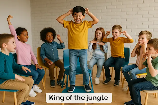 King of the Jungle party game – Fun animal-themed circle game